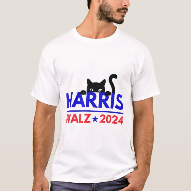 T-shirt Walz 2024 Funny Cat Election Kamala Harris Tim Wal (Devant)