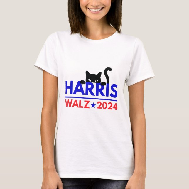 T-shirt Walz 2024 Funny Cat Election Kamala Harris Tim Wal (Devant)
