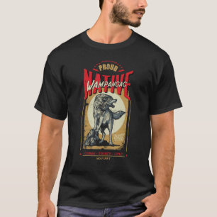 T-shirt Wampanoag Amérindien Né Wolf Spirit