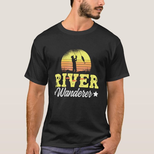 T-shirt Wanderer Pêche À La Volée Dans La Rivière (Devant)