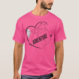 T-shirt Wanderlust s - Minimal Travel Line Art Design