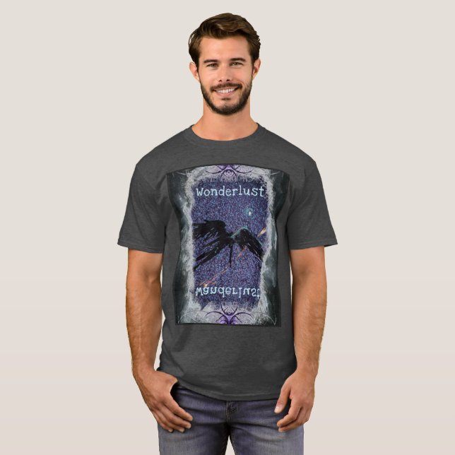 T-shirt WanderlustWonderlust ailé figure volant dans l'esp (Devant entier)