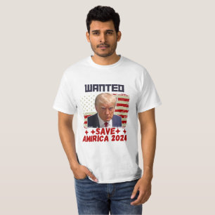 T-shirt Wanted Save America 2024 - Never Surrender 