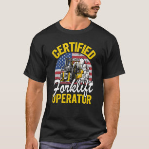 T-shirt Warehouse American Flag Forklift Certified Forklif