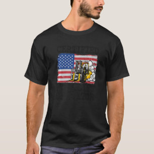 T-shirt Warehouse American Flag Forklift Certified Forklif