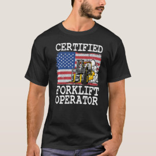 T-shirt Warehouse American Flag Forklift Certified Forklif