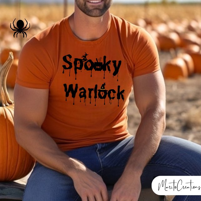 T-shirt Warlock,Funny Halloween Shirt for Men,Spooky Scary (Créateur téléchargé)