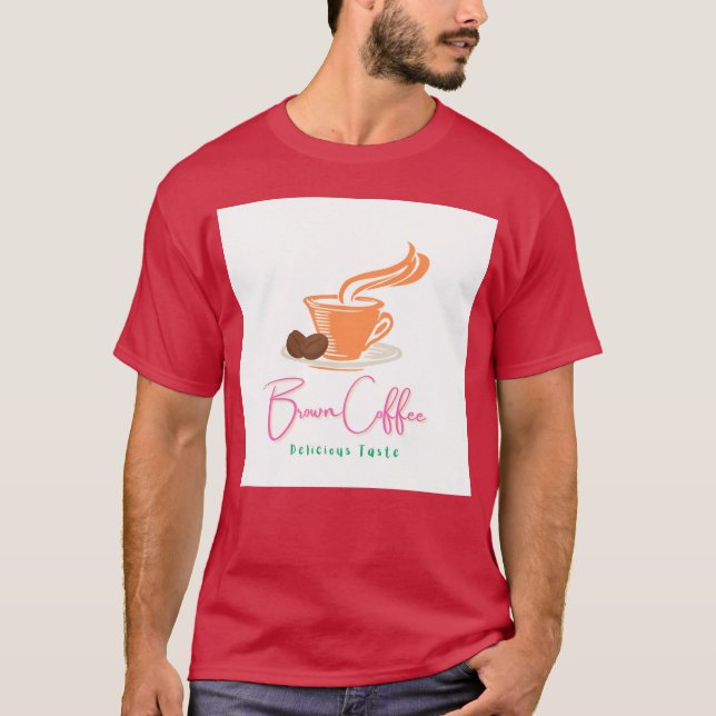 T-shirt Warm Coffee Cup with Beans Illustration retro (Devant)