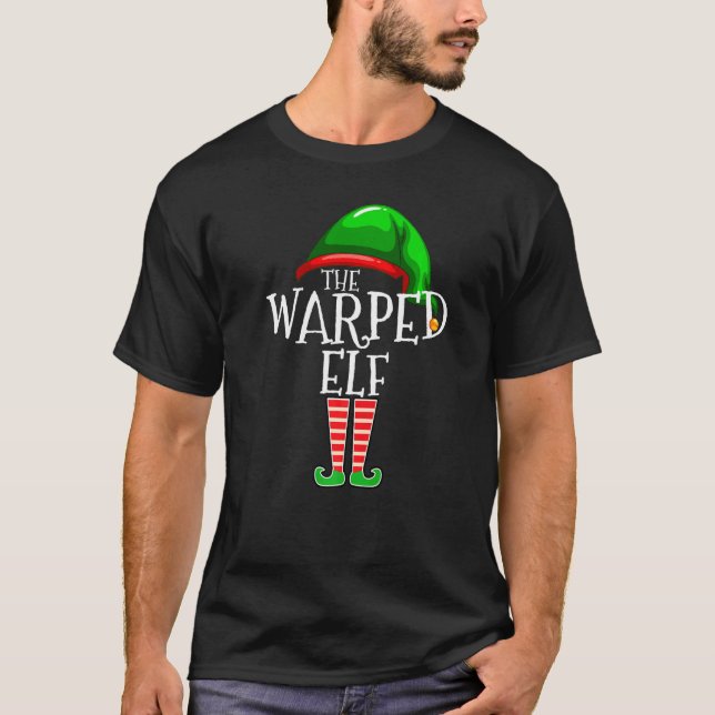 T-shirt Warped Elf  Family Matching Group Christmas  Squad (Devant)