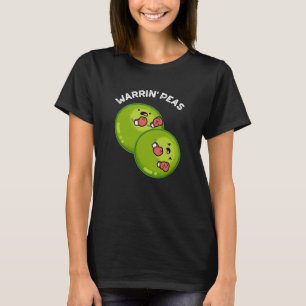 T-shirt Warrin Peace Funny Pea Pun Dark BG
