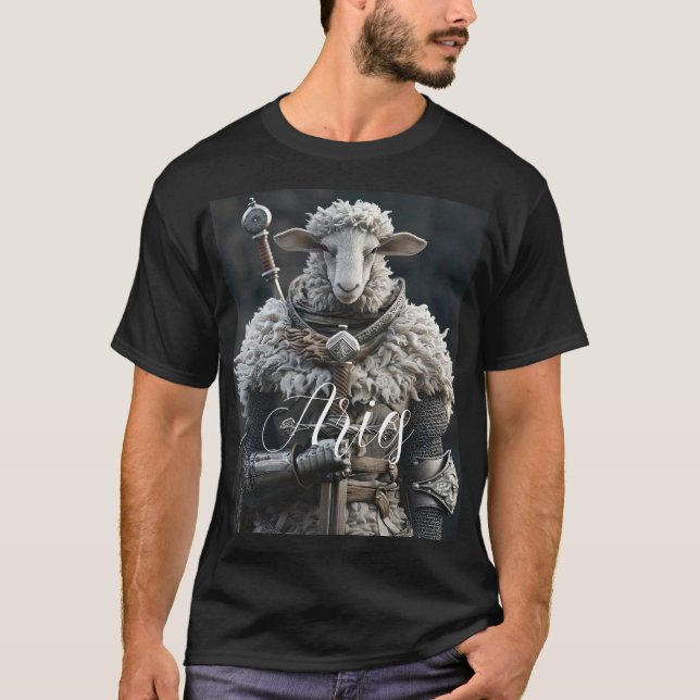 T-shirt Warrior Aries 3D Animation en acier illustration (Devant)