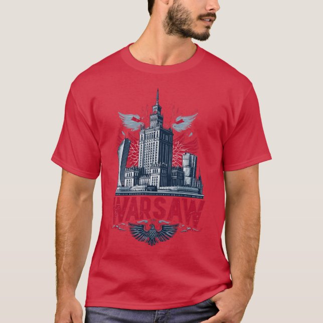 T-shirt Warsaw Palace of Culture Adler Design friend famil (Devant)