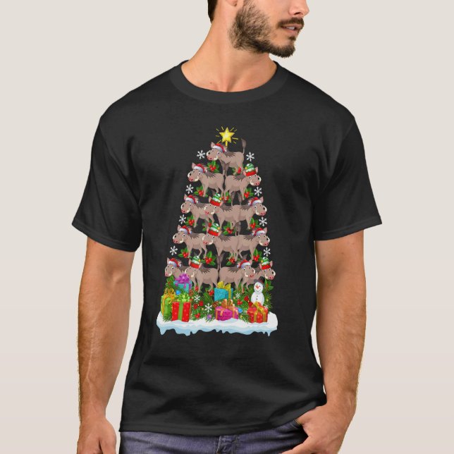 T-shirt Warthog   Xmas Holiday   Warthog Christmas Tree (Devant)