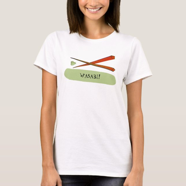 T-shirt WASABI Sushi Chopsticks Japanese Foodie (Devant)