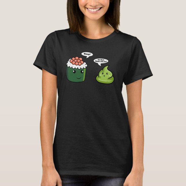 T-shirt Wasabi Sushi Épicé Collants Condiments Cheval Japo (Devant)