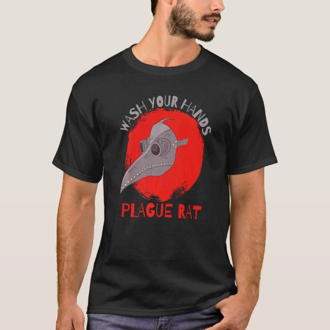 T-shirt Wash Your Hands Plague Rat Medieval Plague Doctor  (Devant)