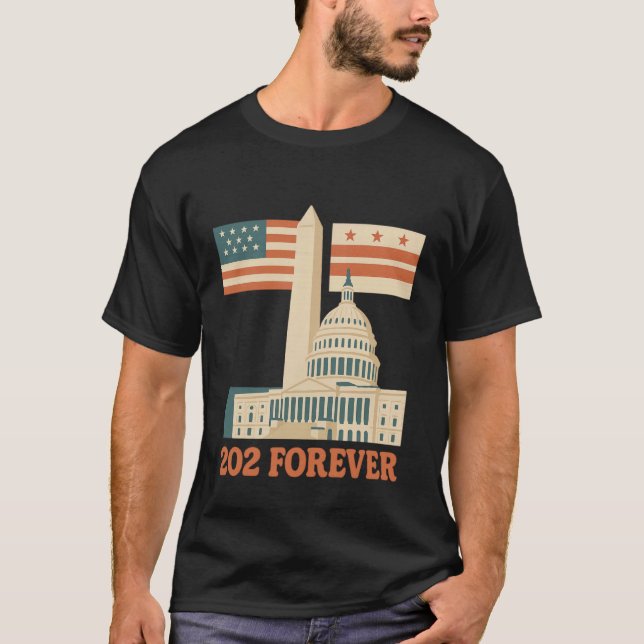 T-shirt Washington D.C. 202 Forever- Monument et Capitole  (Devant)