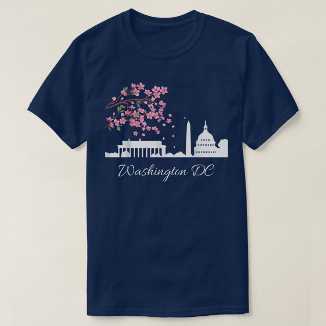T-shirt Washington DC Capitol Building Cherry Blossoms Mem (Design devant)