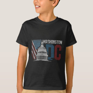 T-shirt Washington Dc Capitol Hill Usa Drapeau Souvenir De