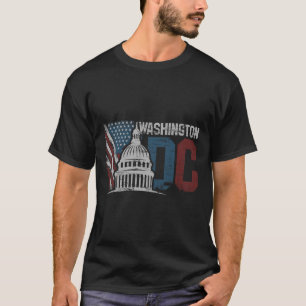 T-shirt Washington Dc Capitol Hill Usa Drapeau Souvenir De