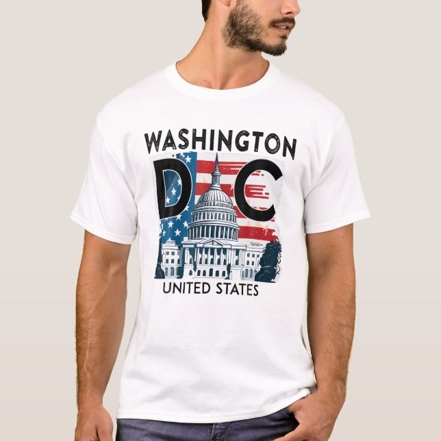 T-shirt Washington DC Capitol Hill USA Souvenirs Cadeaux H (Devant)