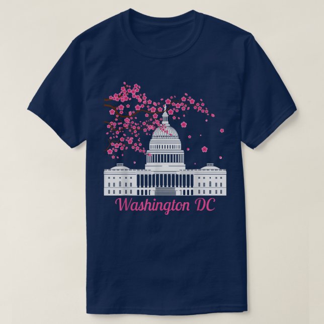 T-shirt Washington DC Cherry Blossoms Monuments Hommes Fem (Design devant)