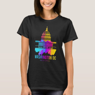 T-shirt Washington DC skyline Aquarelle Souvenirs US Cap