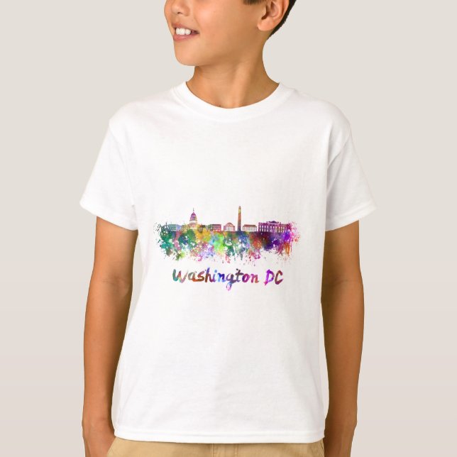 T-shirt Washington DC skyline in watercolor (Devant)