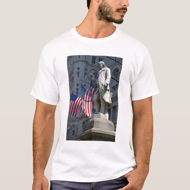 T-shirt Washington, DC, statue de Benjamin Franklin (Devant)