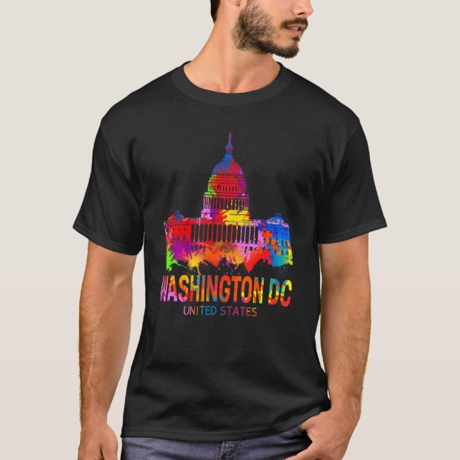 T-shirt Washington Dc Tie Dye Wn American Graphic (Devant)