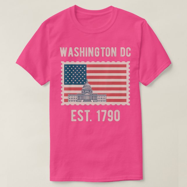 T-shirt Washington DC USA Flag Love Capitol Hill Souvenir  (Design devant)