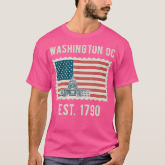 T-shirt Washington DC USA Flag Love Capitol Hill Souvenir 