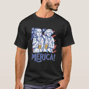 T-shirt Washington Franklin 4 juillet Merica Hommes Femmes