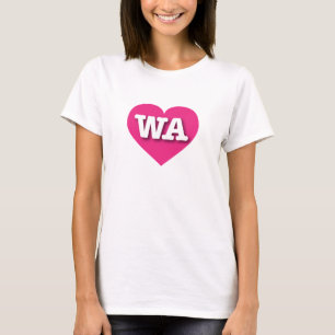 T-shirt Washington Hot Pink Heart - J'aime WA