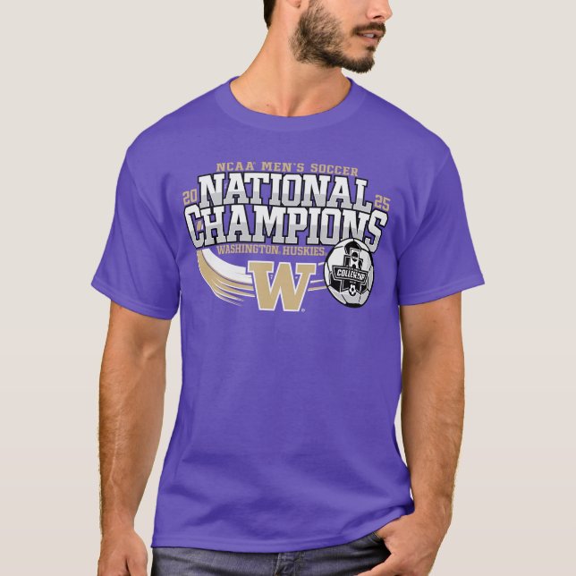 T-shirt Washington Huskies National Champs 2025 Mens Socce (Devant)