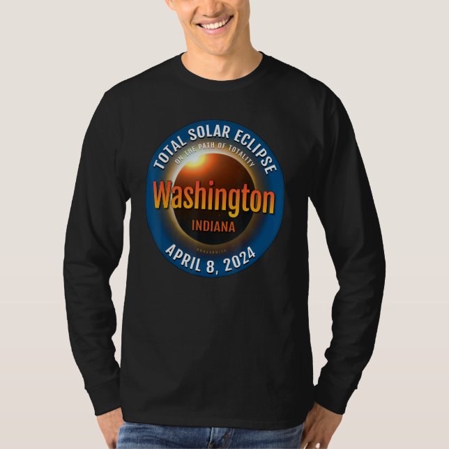 T-shirt Washington Indiana IN Total Solar Eclipse 2024  3  (Devant)