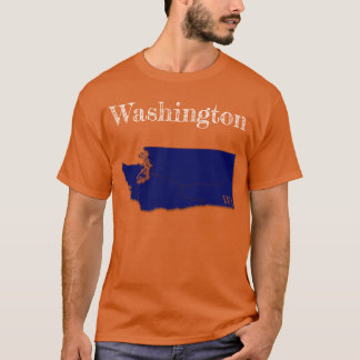 T-shirt Washington Interstates [Conception bleue de la mar