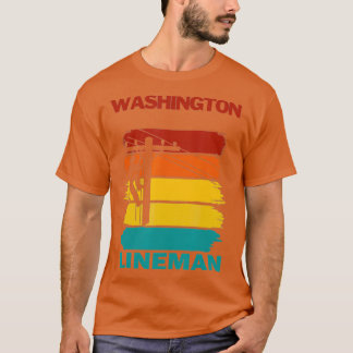 T-shirt Washington Lineman Sunset Electricien électrique