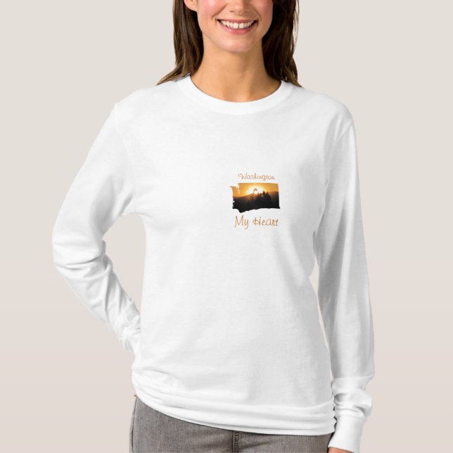 T-shirt Washington, My Heart State Pride (Devant)