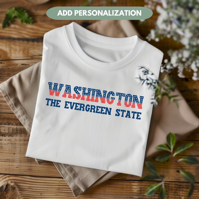 T-shirt Washington Patriotique À feuillage persistant (Créateur téléchargé)