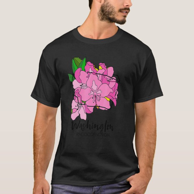 T-shirt Washington Rhododendron Flower (Devant)
