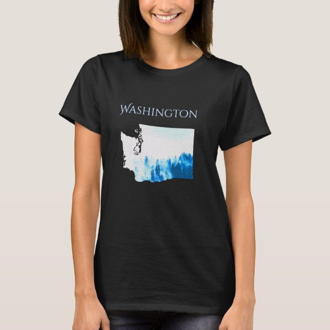 T-shirt Washington State Misty Rain forest (Devant)