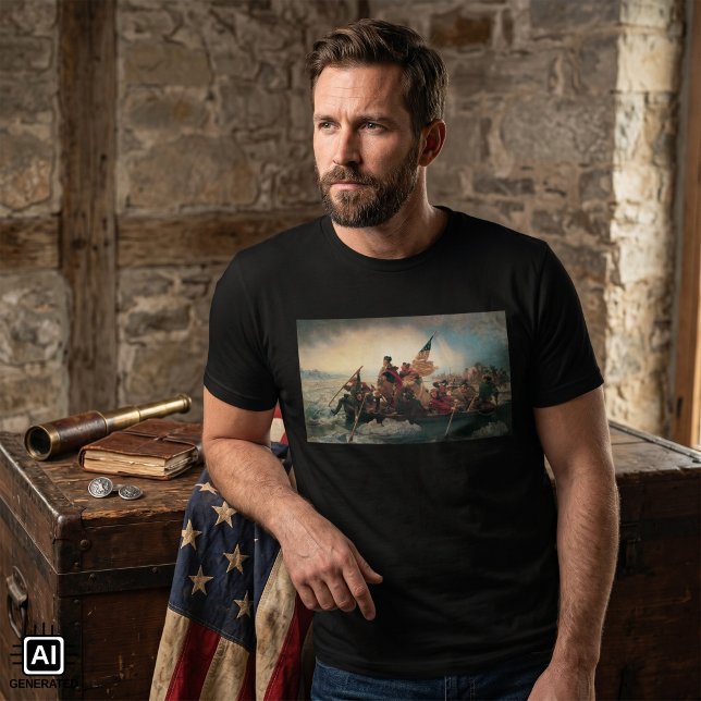 T-shirt Washington traversant le Delaware par Emanuel Leut (George Washington Crossing the Delaware by Emanuel Leutze. American Revolutionary War History)