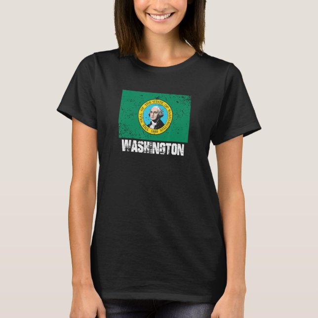 T-shirt Washington US States America USA Washington Flag 1 (Devant)