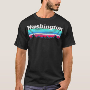 T-shirt Washington Vintage Retro Style Mountain Randonnée