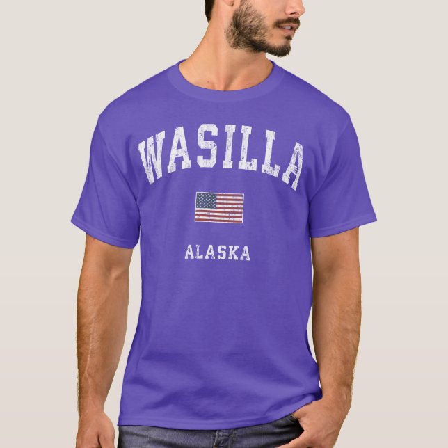 T-shirt Wasilla Alaa Ak American Flag Sports gift retro (Devant)