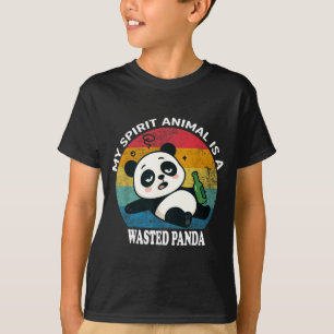 T-shirt Wasted Panda est mon animal de srit drôle de mème