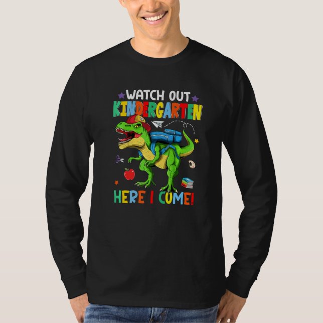 T-shirt Watch Out Kindergarten Back To School Dinosaur Her (Devant)