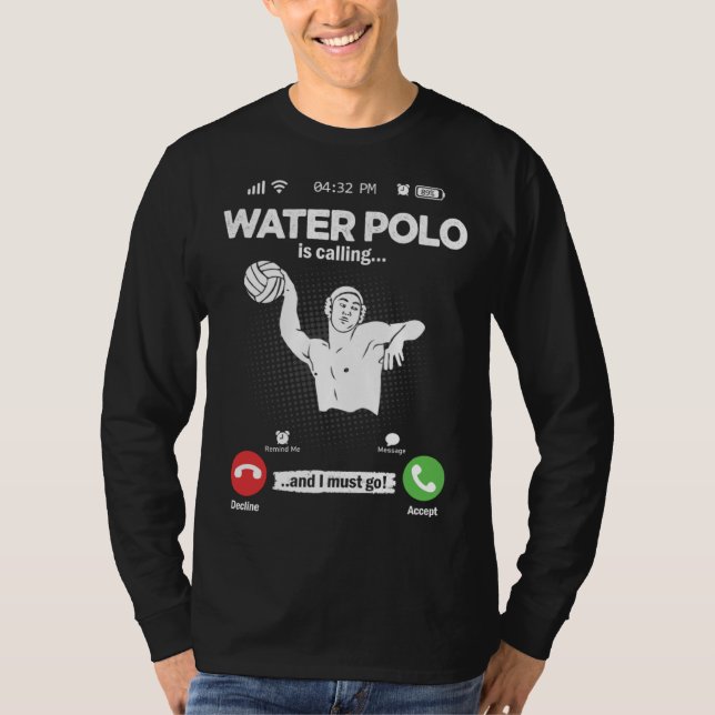 T-shirt Water Ball Is Calling I Must Go Swimming Hobby Wat (Devant)