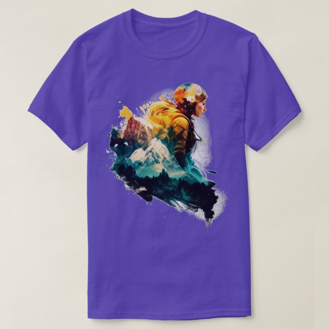 T-shirt Water Color Mountain Escalade  Rock Escalade (Design devant)